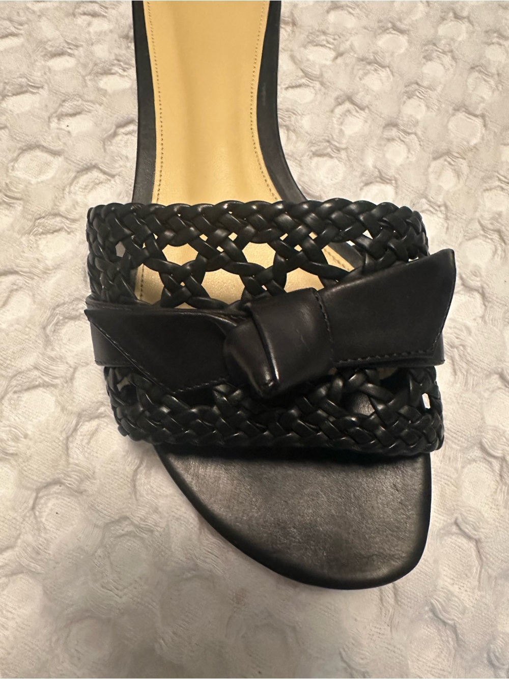 Alexandre Birman Black Braided Bow Slide Sandals